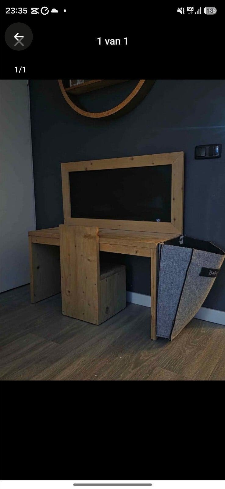 Houten speeltafel met krijtbord voor kinderen, Ophalen, Gebruikt