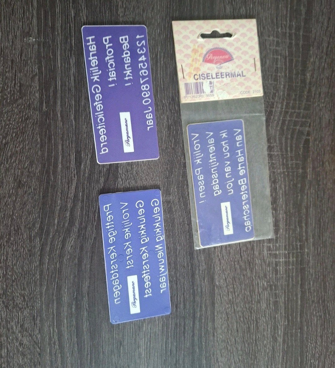 3x Pergamano Ciseleermallen - Diverse Teksten, Overige thema's, Gereedschap of Toebehoren, Nieuw, Ophalen of Verzenden