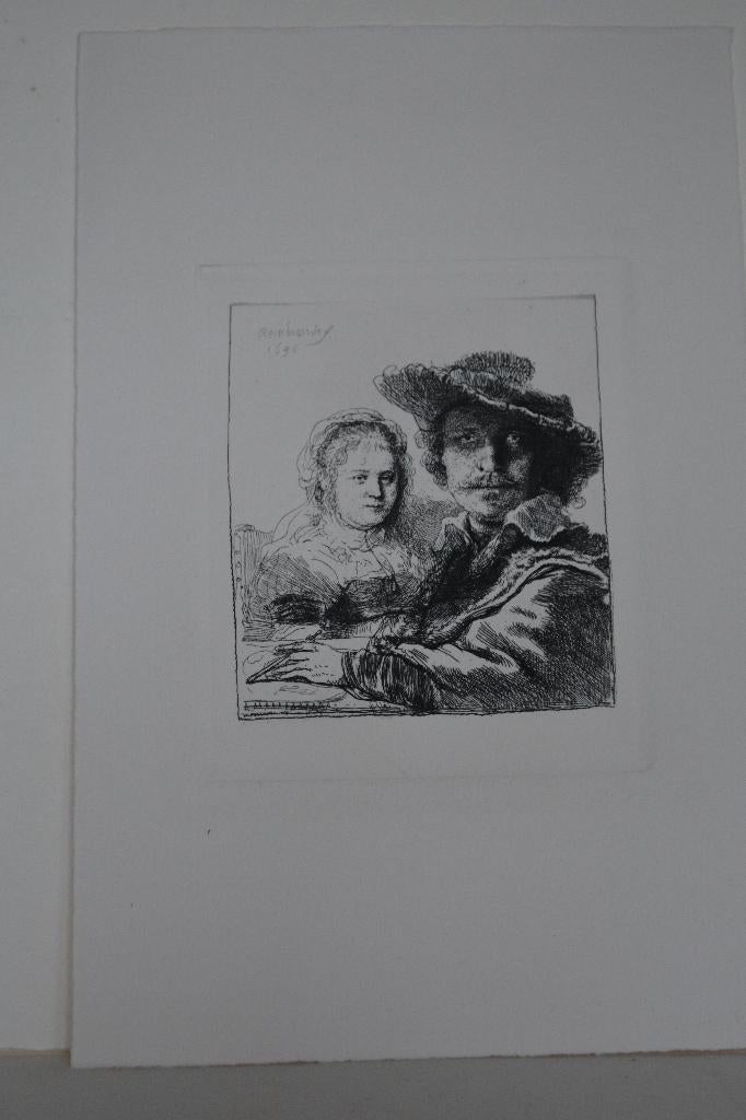 AMAND DURAND ETS naar REMBRANDT ANNO 1980 GA3, 10 cm, Portret, Origineel, 9 cm