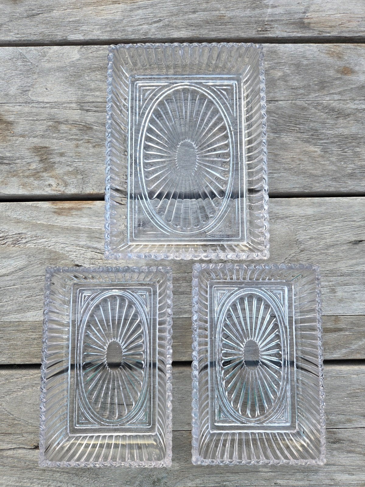 Vintage Glazen Schaal/Schaaltjes - Set van 3 Val st. Lambert, Antiek en Kunst, Antiek | Glas en Kristal, Ophalen of Verzenden