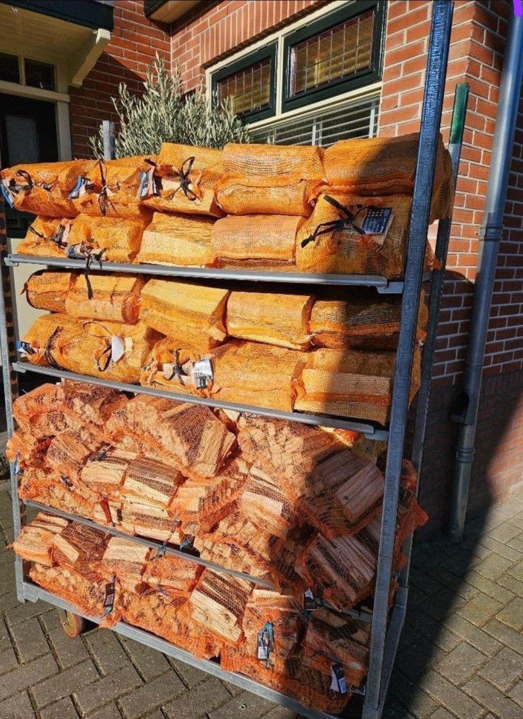 Haardhout /brandhout in netzak 22 liter Eik, Berk, Elzen, Es, Ophalen of Verzenden