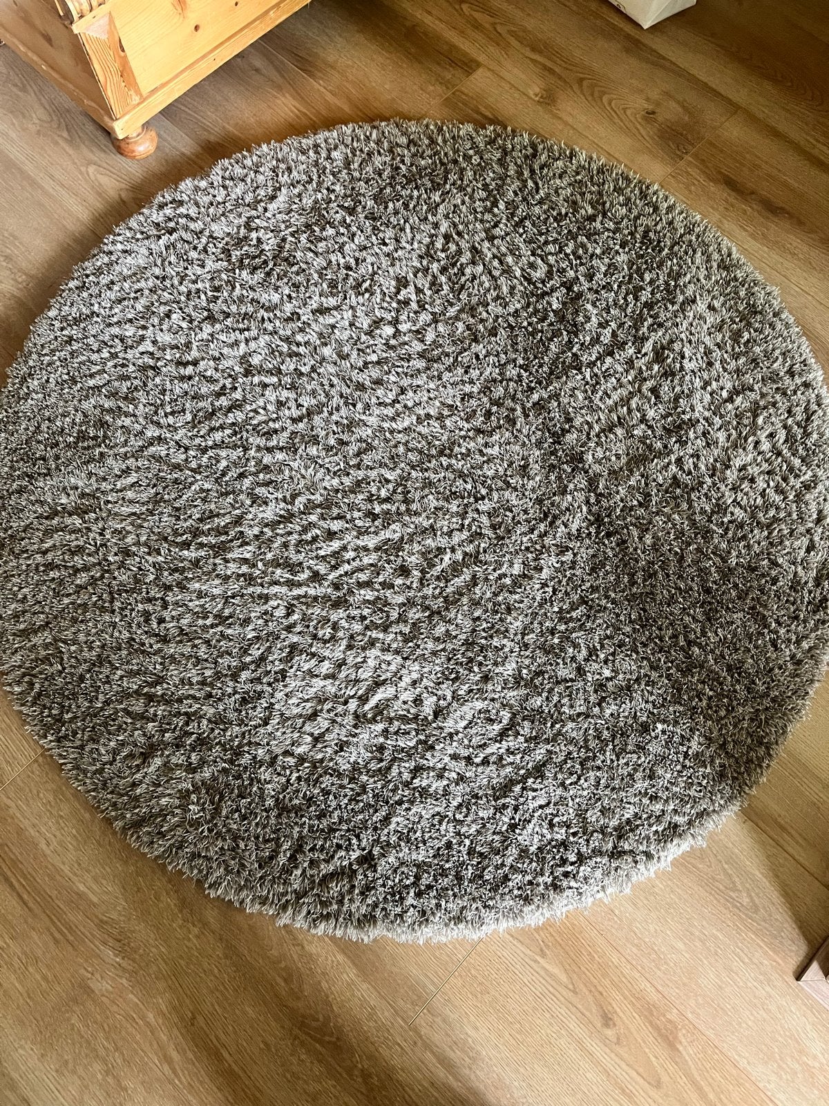 Rond vloerkleed grijs/bruin - IKEA Adum, Huis en Inrichting, Gebruikt, 100 tot 150 cm, Bruin, Rond