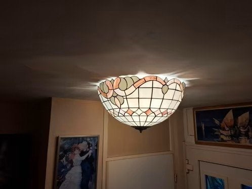 Unieke grote Tiffany Plafondlamp - Doorsnee 50cm, Ophalen