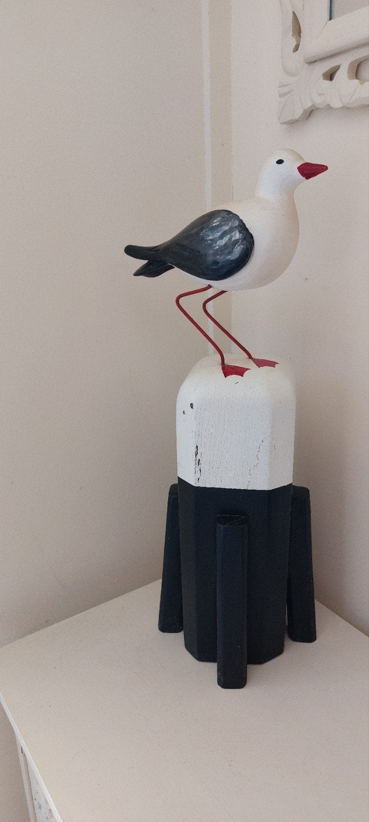 zeemeeuw op paal 50cm!!, Ophalen of Verzenden, Gebruikt, Hout
