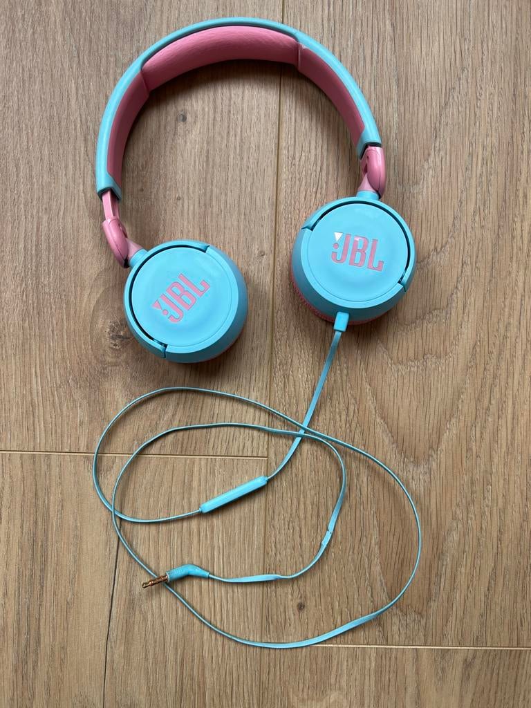 JBL JR310 Kinderkoptelefoon Lichtblauw/Roze (85 dB begrensd), Audio, Tv en Foto, Koptelefoons, Ophalen of Verzenden, Gebruikt