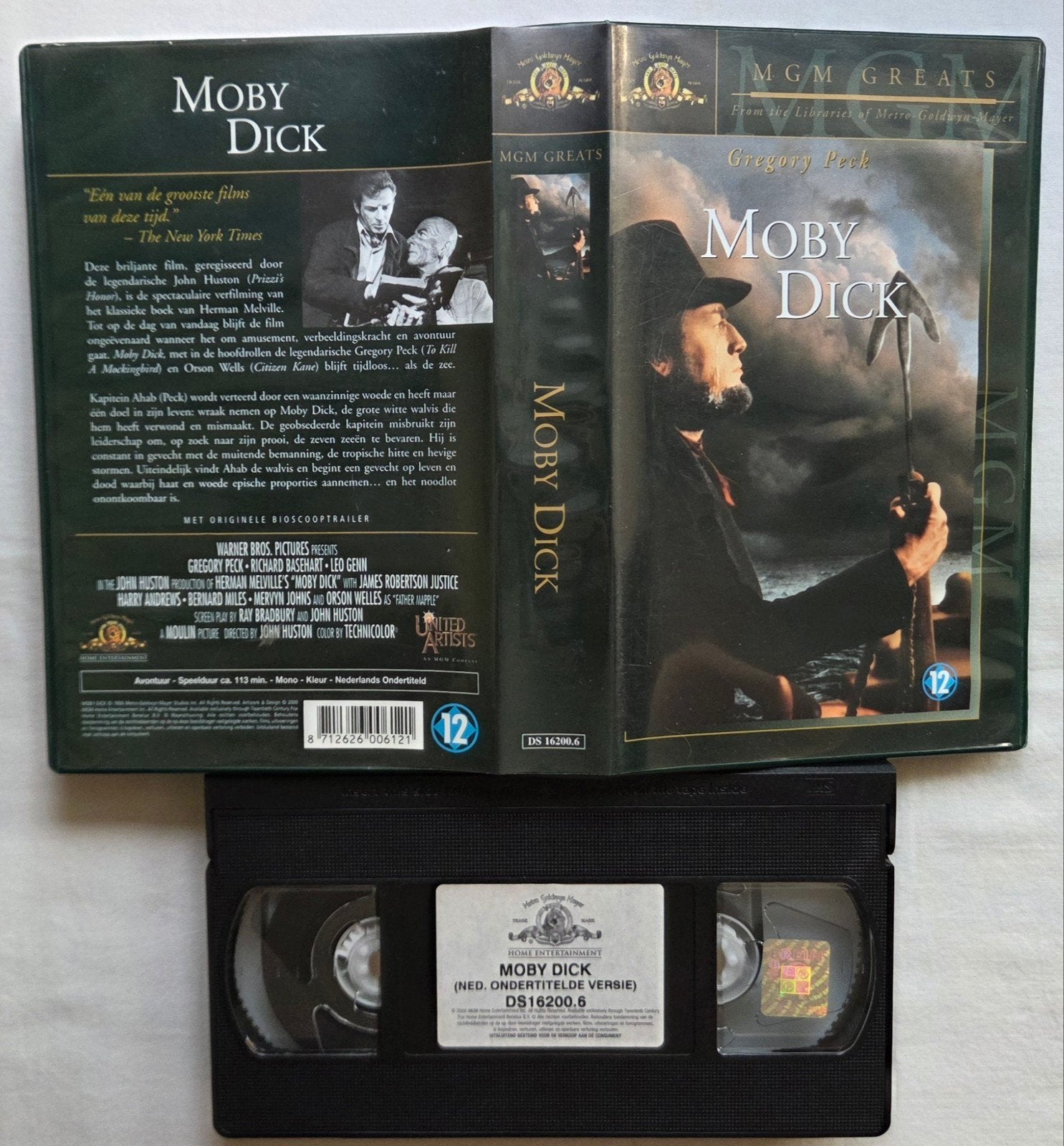 MGM Moby Dick VHS Avontuur, Alle leeftijden, Ophalen of Verzenden, Gebruikt, Actie en Avontuur