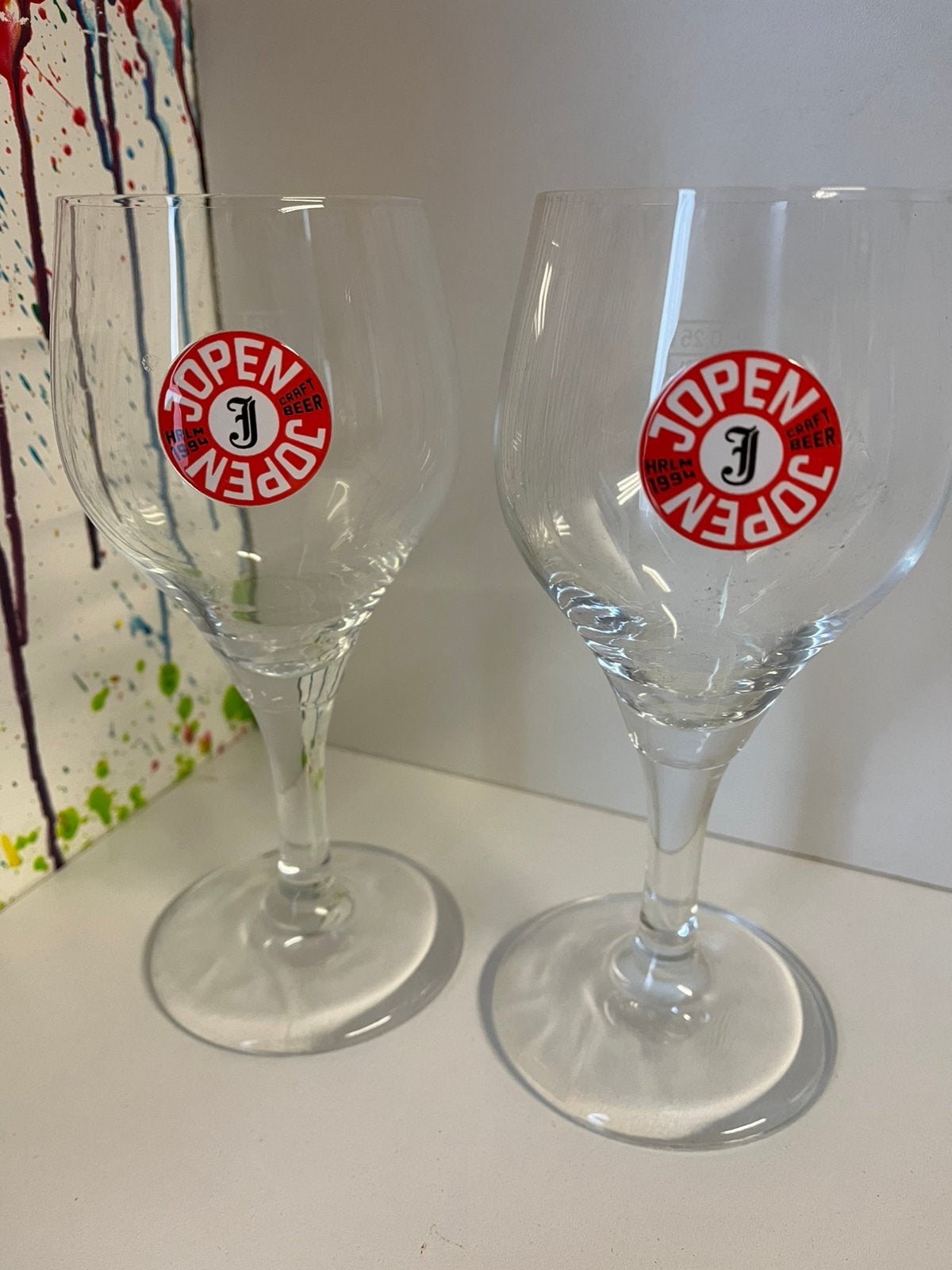 Jopen bierglazen set van 2 glazen, Ophalen of Verzenden, Nieuw, Glas of Glazen, Overige merken