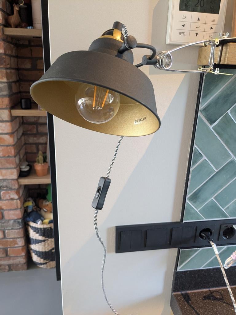 Mexlite gezellige industriële klem lamp, Ophalen, Zo goed als nieuw, Industrieel modern studenten