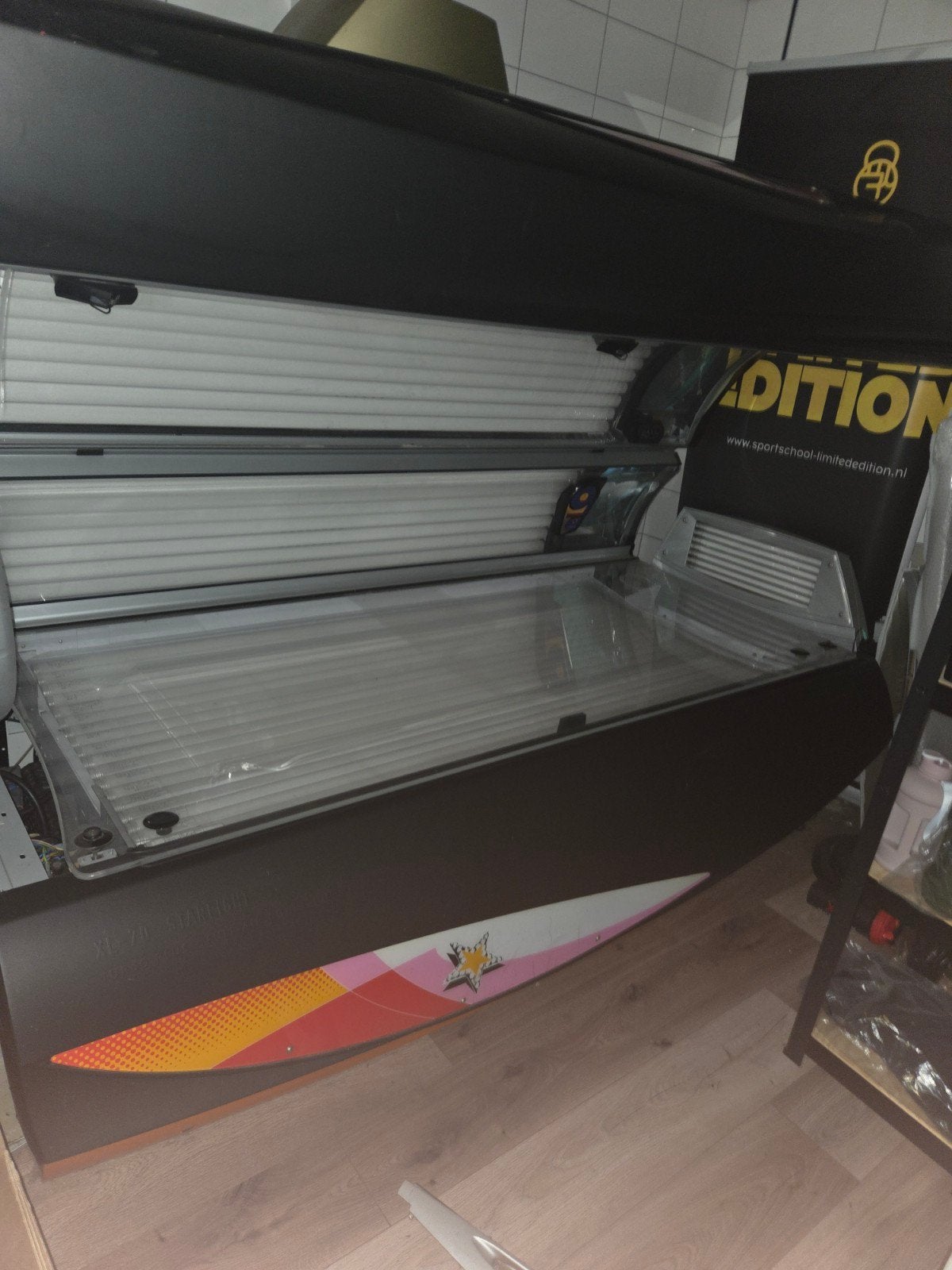 Soltron XL-70 Starlight Turbo Plus zonnebank – Fulltime airc, Ophalen, Gebruikt, Zonnebank dubbelzijdig, 15 lampen of meer