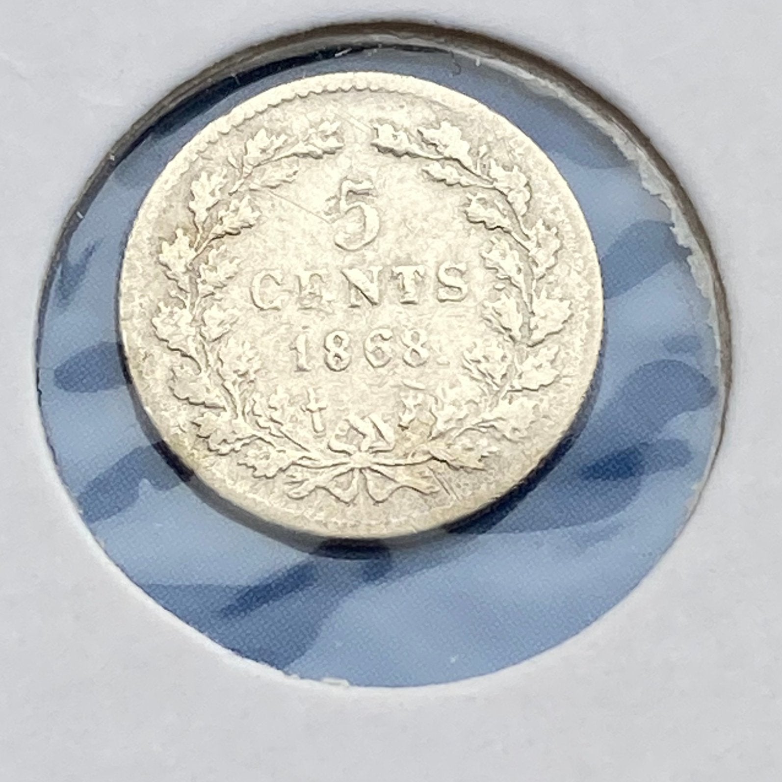 5 cent / Stuiver uit 1868 van koning Willem III, Koning Willem III, Verzenden, Zilver, Losse munt