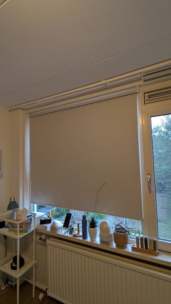 White fabric roller blinds, Ophalen, Overige materialen, 150 cm, Beige