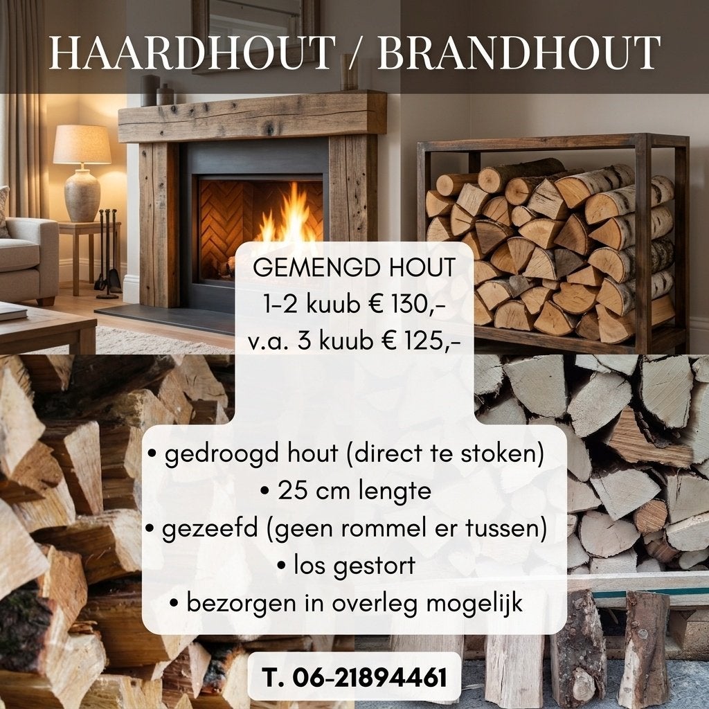 Gedroogd haardhout // Gedroogd brandhout, 6 m³ of meer, Ophalen of Verzenden, Overige houtsoorten, Blokken