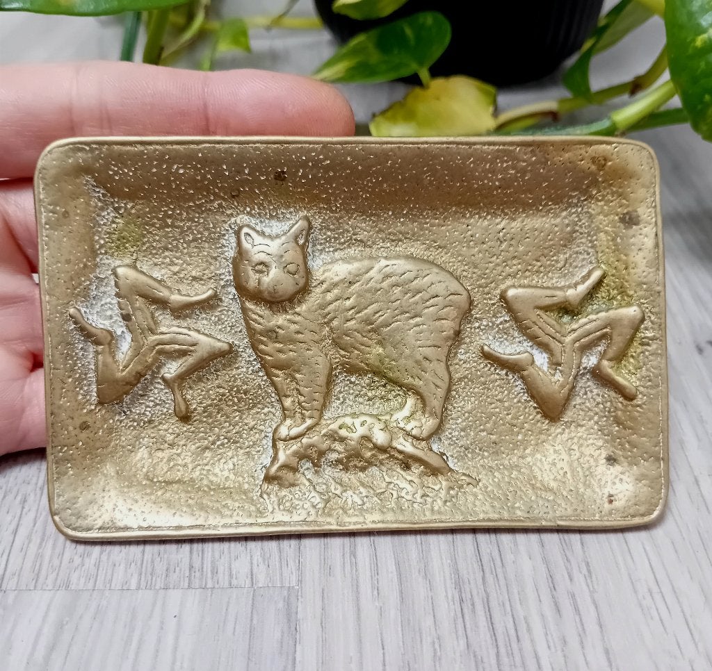 verzamerlbare messing manx cat asbak, schaal, Verzenden
