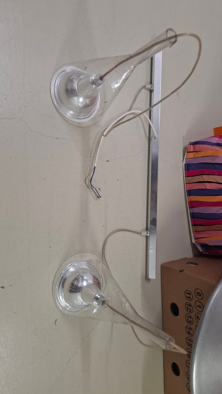 Retro hanglampen set - 2 stuks, Ophalen, Gebruikt, Kunststof, Modern, industrieel