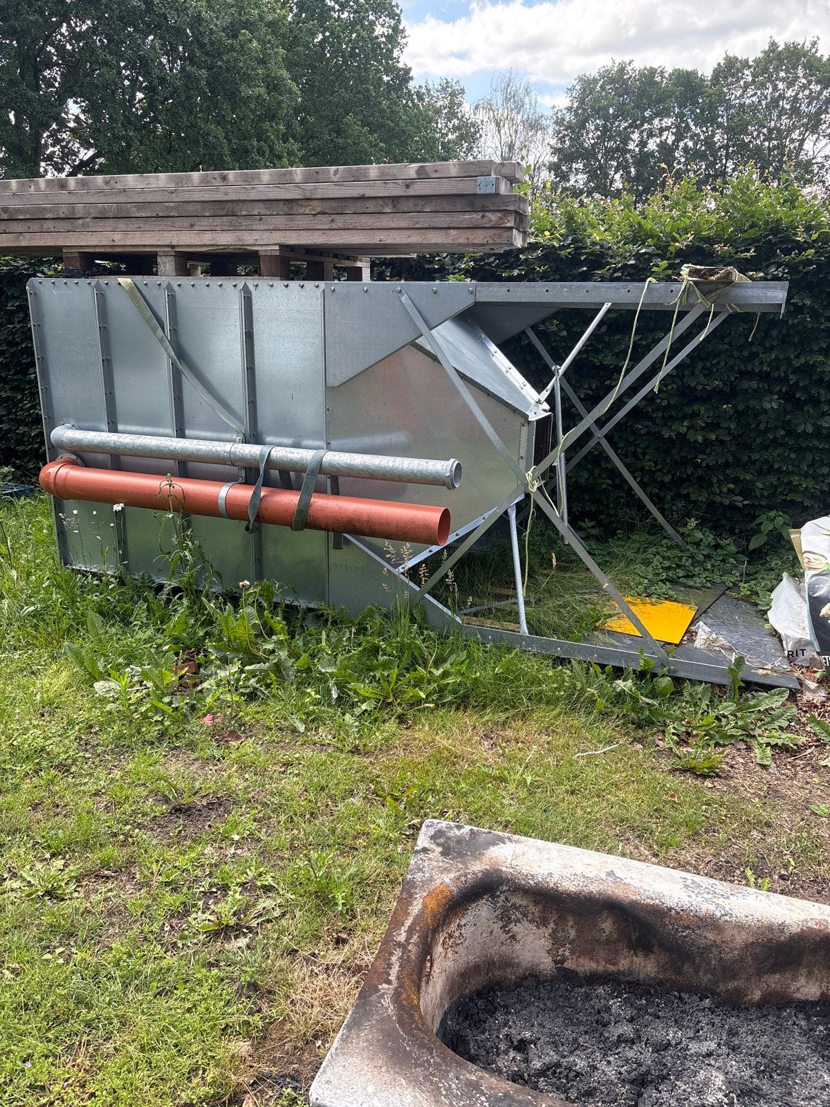 Gegalvaniseerde brokken silo, Ophalen, Veehouderij, Voertechniek