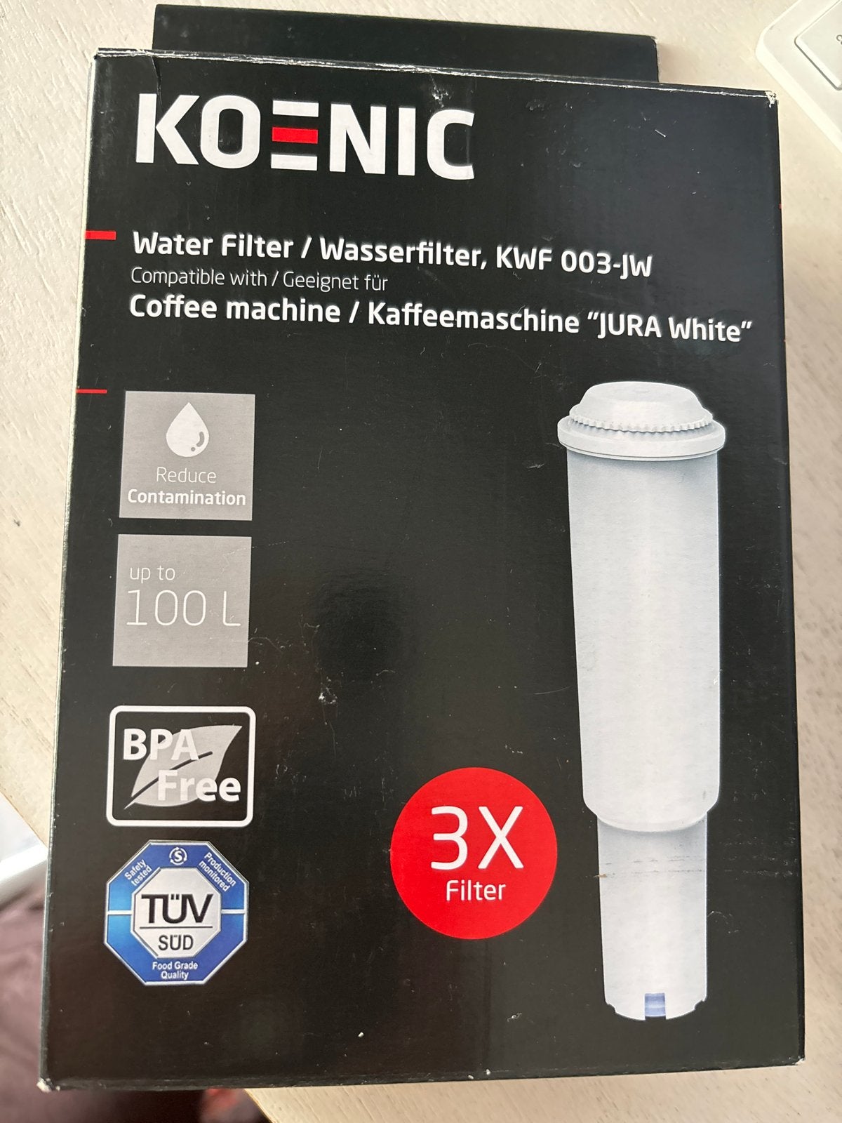 Koenic waterfilter KWF 003-JW oa Jura koffiemachines (3x), Ophalen of Verzenden, Zo goed als nieuw, Overige merken, Waterfilter
