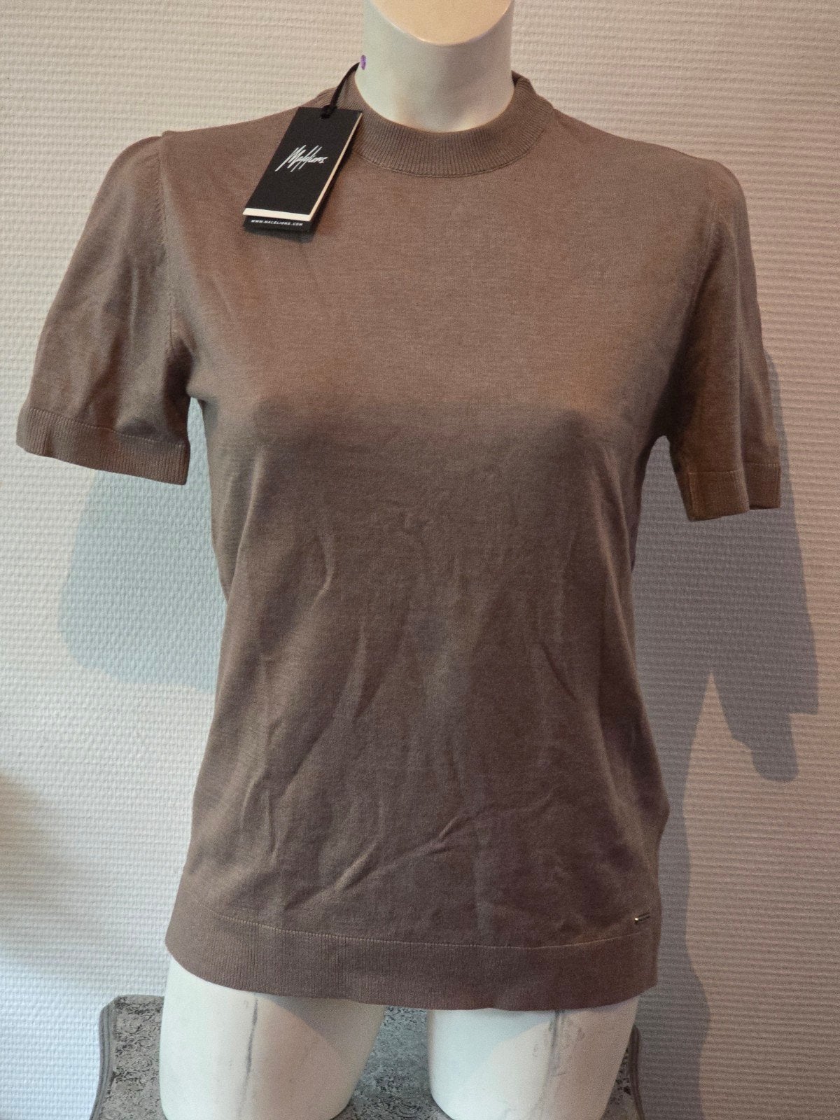Malelions Heren Gebreid T-shirt Taupe Maat S "Nieuw", Overige kleuren, Malelions, Nieuw, Ophalen of Verzenden