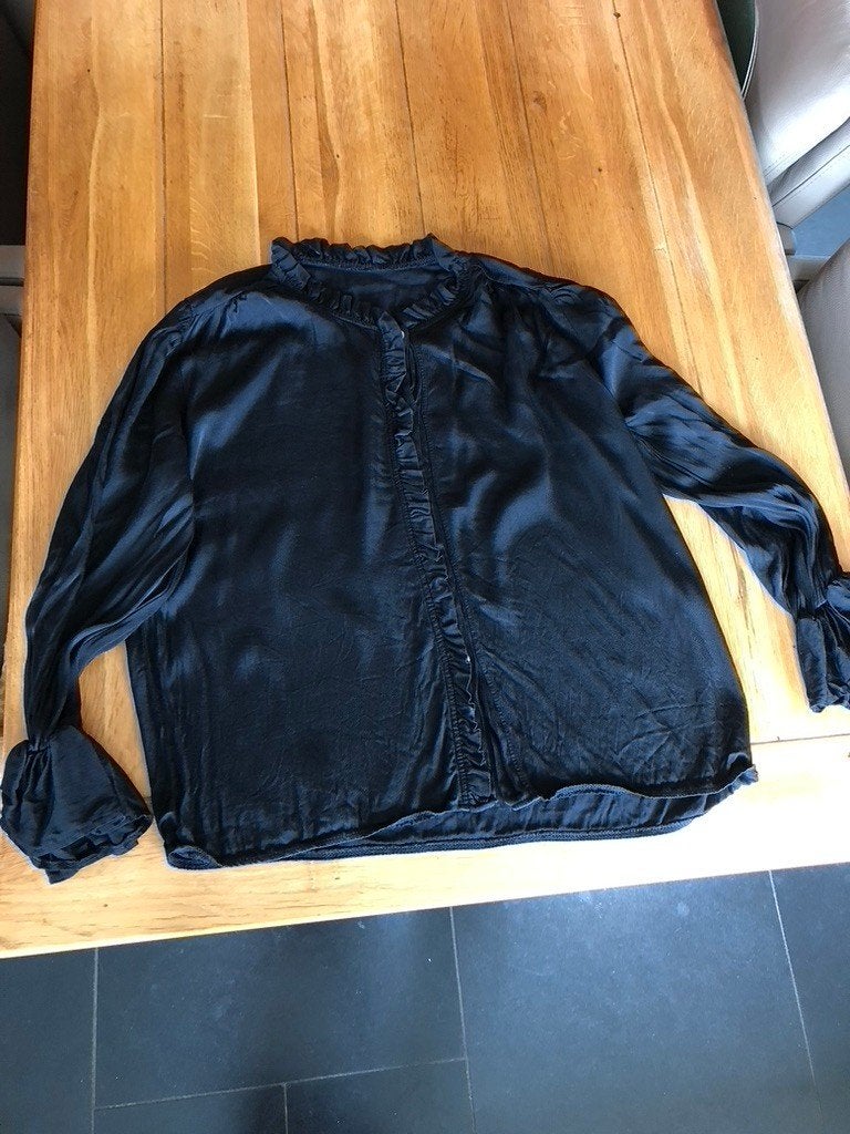 Zwart made in Italy blousje, maat 50, Kleding | Dames, Grote Maten, Made in Italy, Verzenden, Zo goed als nieuw, Blouse of Tuniek