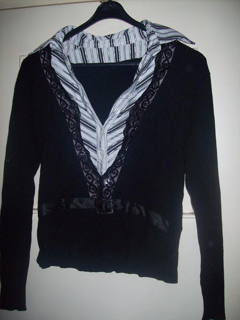 Trui + Blouse in 1 kant en riempje S 36, Zwart, Ophalen of Verzenden, Maat 36 (S), Onbekend