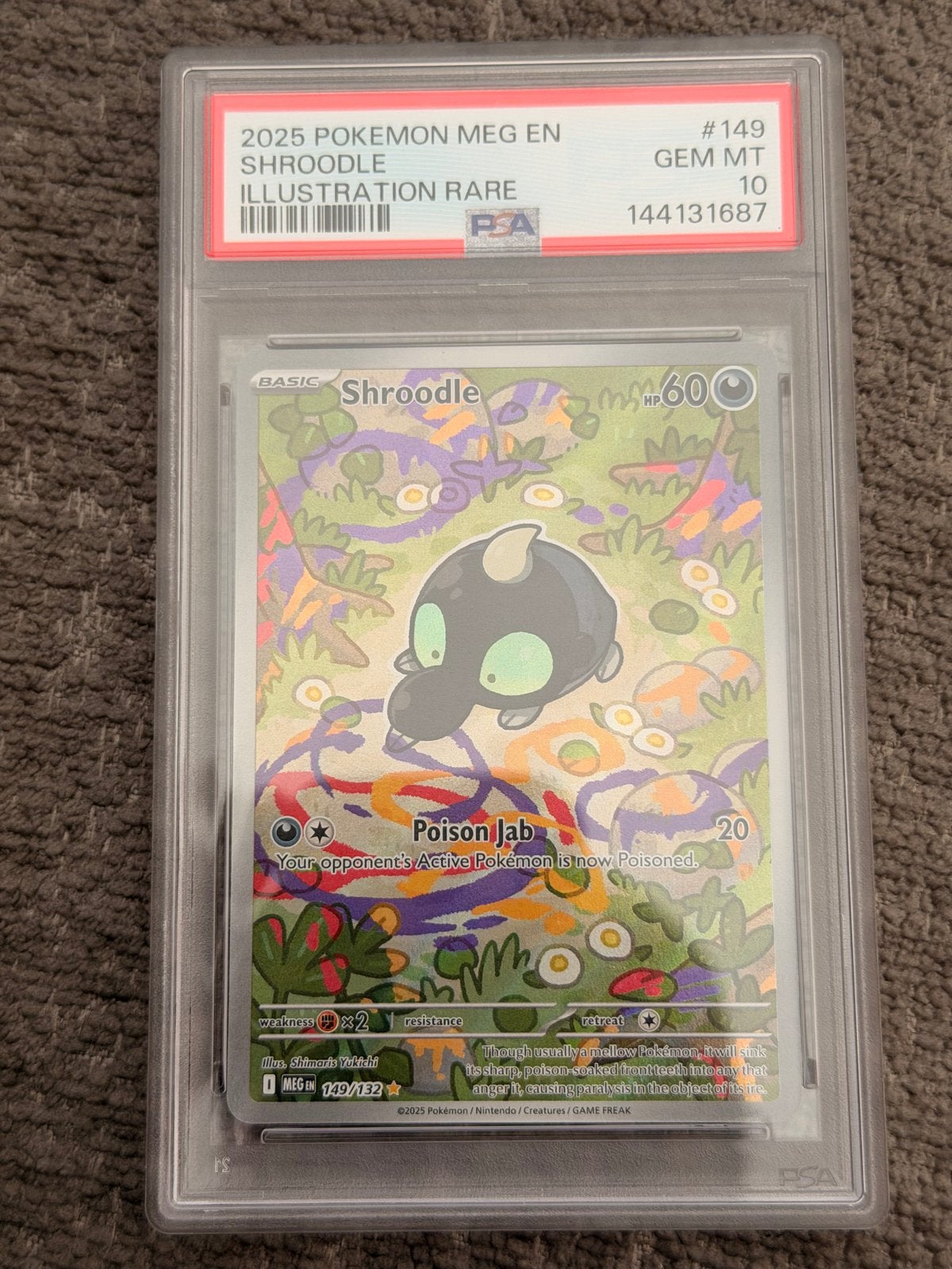 PSA 10 Shroodle 149/132 Meg en Illustration Rare, Ophalen of Verzenden, Nieuw, Losse kaart