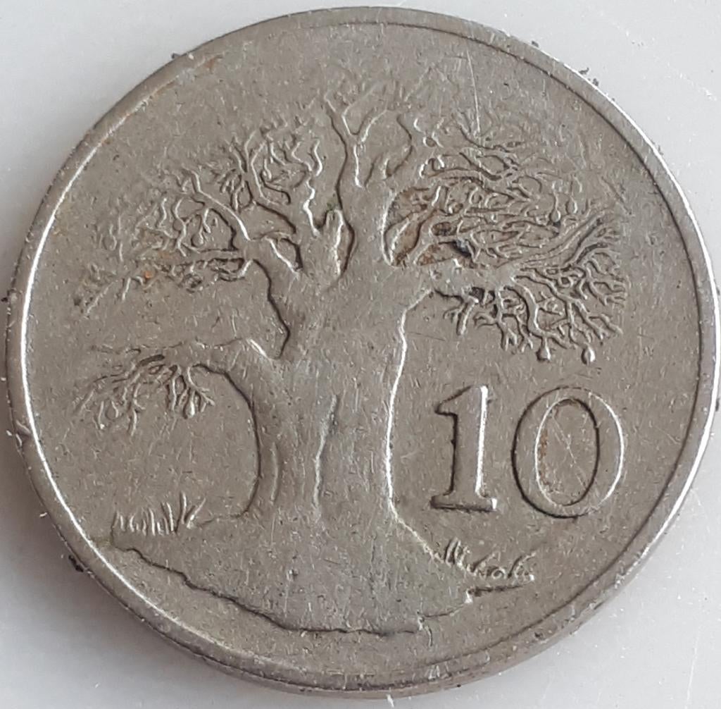 ZIMBABWE :10 CENTS 1980 KM 3, Postzegels en Munten, Munten | Afrika, Ophalen of Verzenden, Zimbabwe, Losse munt