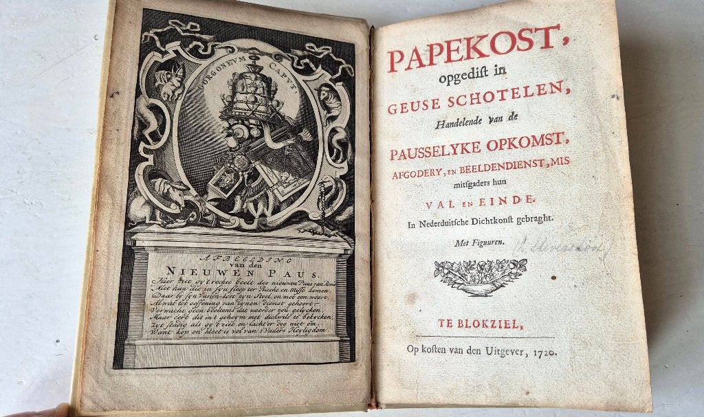 'Papekost,opgedist in Geuse Schotelen' 1720 Geuzenliteratuur, Verzenden