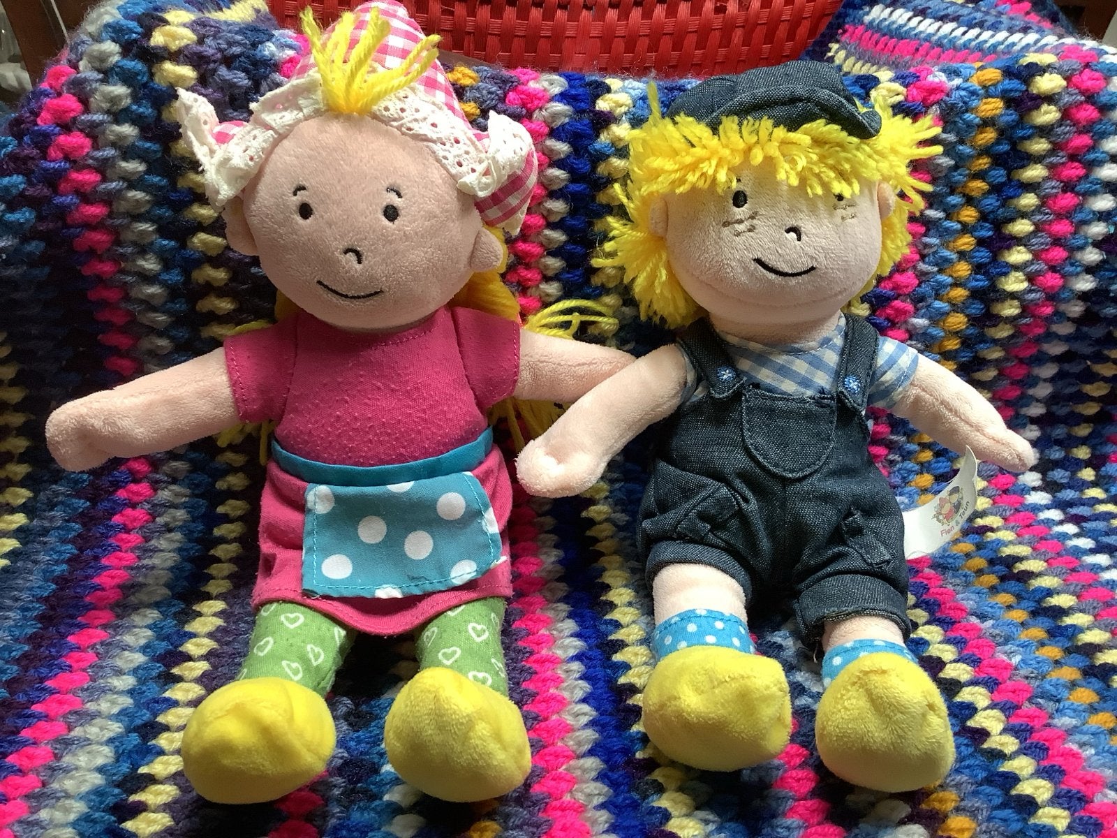 Fien en Teun knuffels steun KIKA, Kinderen en Baby's, Speelgoed | Knuffels en Pluche, Ophalen of Verzenden, Gebruikt