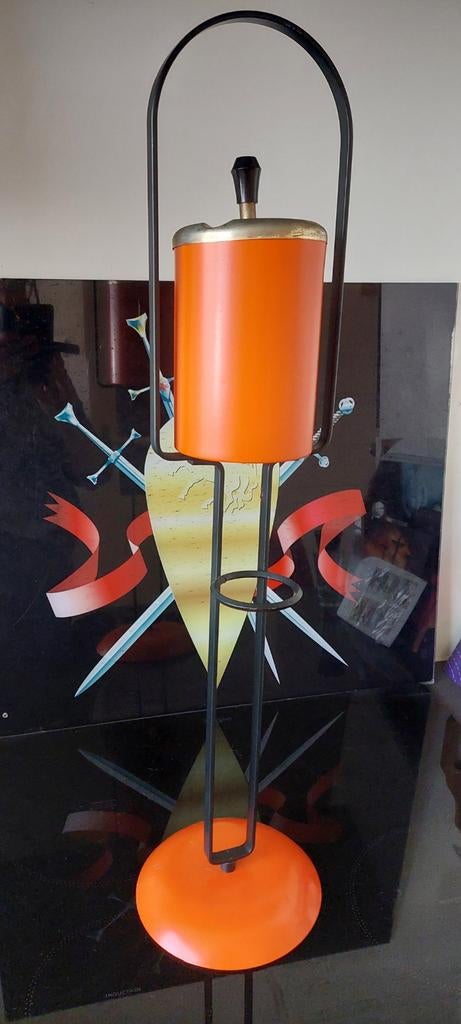 Vintage Oranje Staande Asbak - Jaren '60/'70 Design, Ophalen