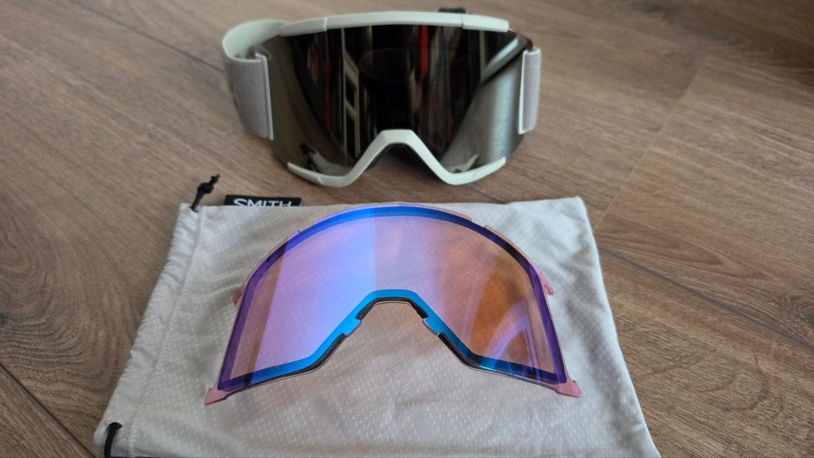 Smith Squad XL Skibril - Chalk | ChromaPop Sun Black Gold, Sport en Fitness, Overige merken, Overige typen, Ophalen of Verzenden