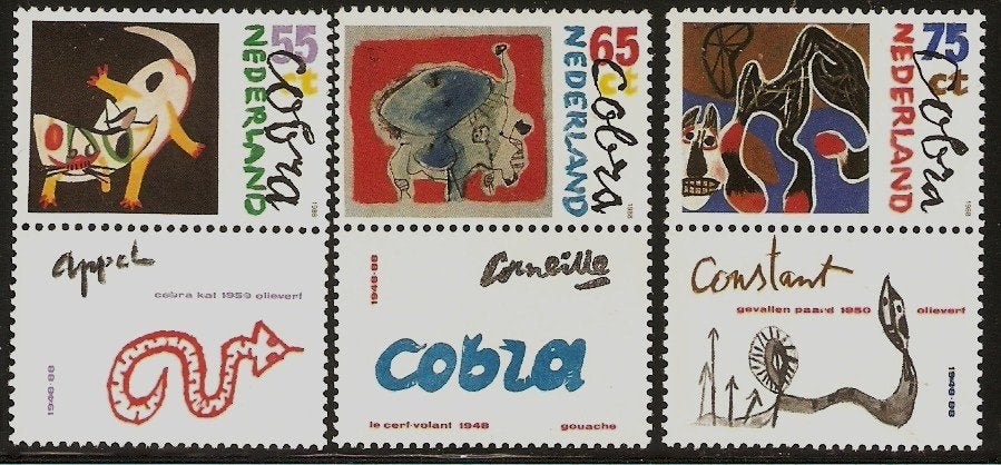 Nederland 1408-1410 serie Cobra beweging., Postzegels en Munten, Postzegels | Nederland, Verzenden, Postfris