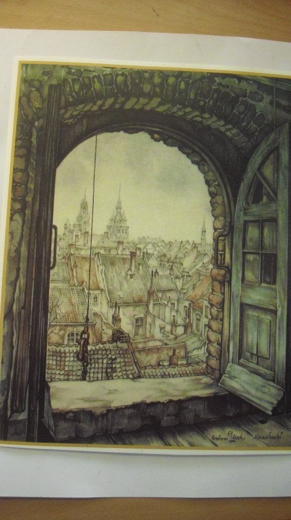 Anton Pieck prent-Maastricht, Gebruikt, Verzenden, 1980 tot heden, Prent