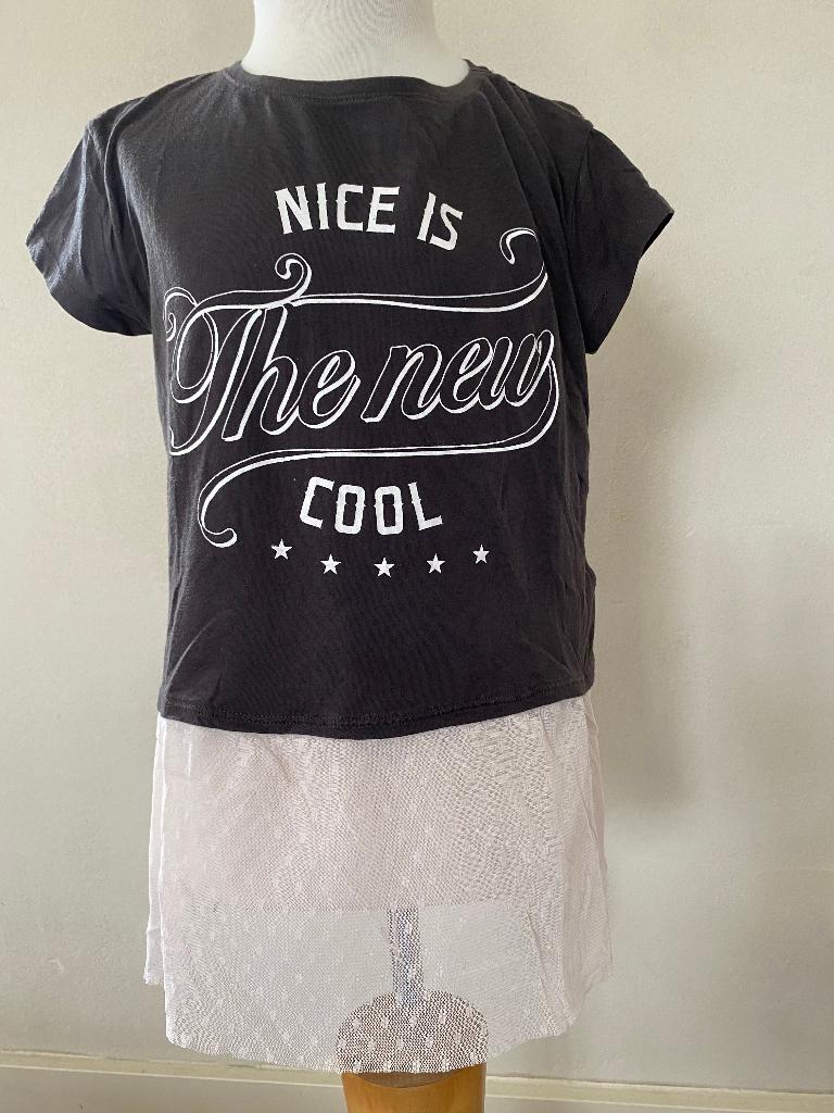H&M shirt bruin / roze zeer netjes maat 146 / 152 ZA, Kinderen en Baby's, Kinderkleding | Maat 146, Gebruikt, Meisje, H&M, Ophalen of Verzenden