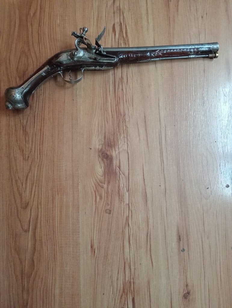 Fraai Vuursteen bewerkt Pistool, Ophalen of Verzenden, Landmacht, Nederland