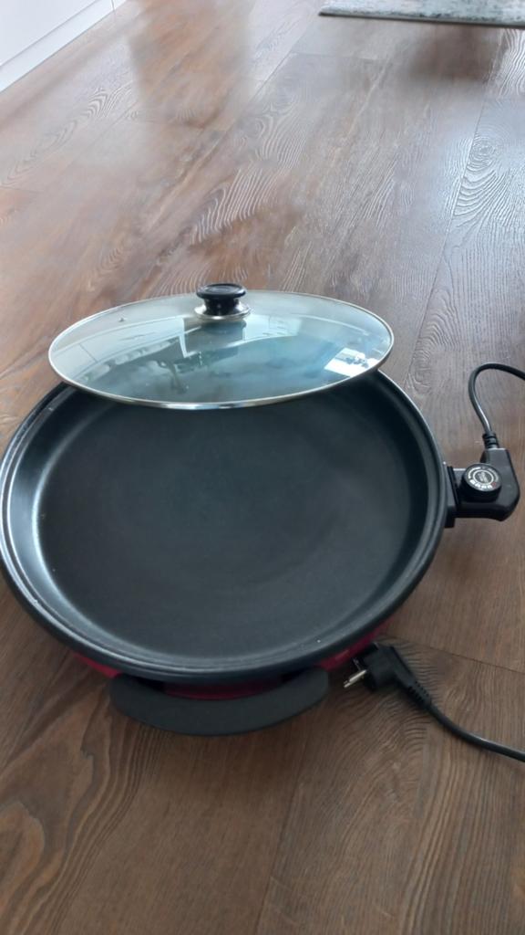 Elektrische Bakplaat met Deksel en Thermostaat, Ophalen