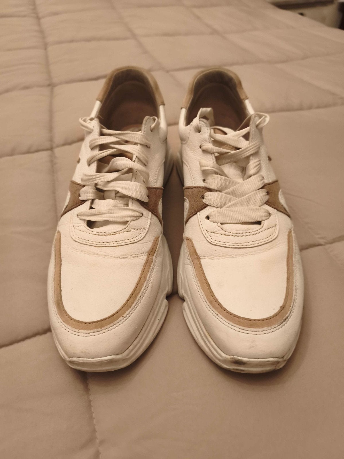 Gabor Comfort sneakers wit met beige suède, maat 42, Wit, Gabor, Ophalen of Verzenden, Sneakers of Gympen