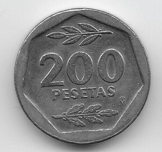 Spanje 200 pesetas 1988 KM# 829, Verzenden, Overige landen, Losse munt