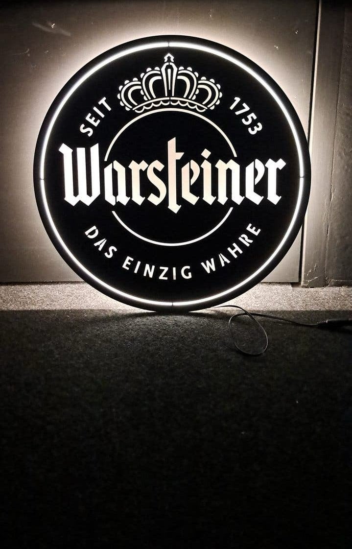 Nieuw in doos | Origineel Warsteiner LED Reclamebord Mancave, Ophalen of Verzenden, Nieuw, Reclamebord, Plaat of Schild, Overige merken