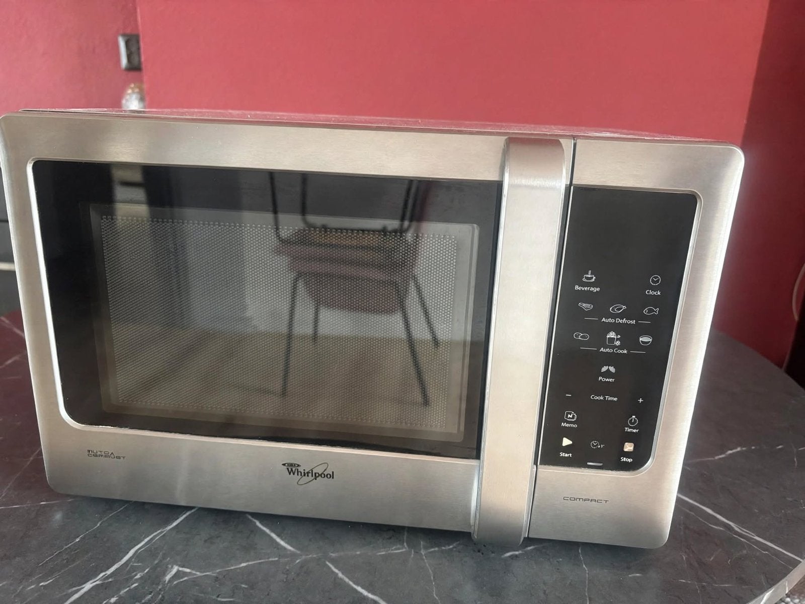 Whirlpool Compact Magnetron - Brandschoon & 100% Werkend, Ophalen, Draaiplateau, Magnetron, Zo goed als nieuw