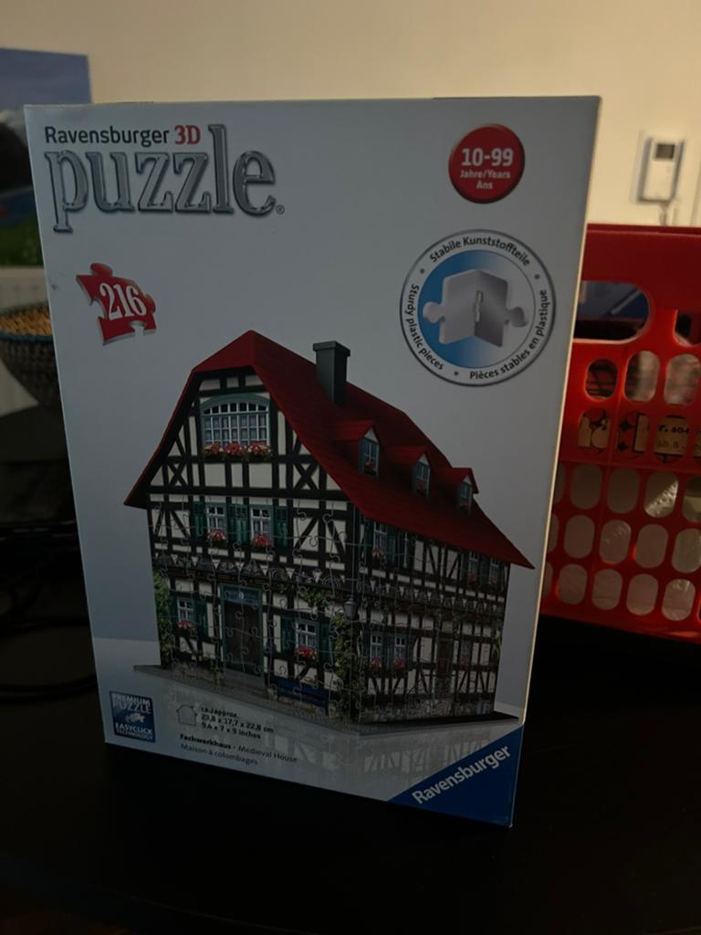 Ravensburger 3D Puzzel - Vakwerkhuis (216 stukjes) -Compleet, Ophalen of Verzenden, Minder dan 500 stukjes, Zo goed als nieuw