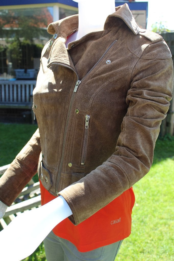 Goosecraft biker 406 100% leren jas nieuw 299,- mt s 36/38, Goosecraft, Bruin, Nieuw, Ophalen of Verzenden
