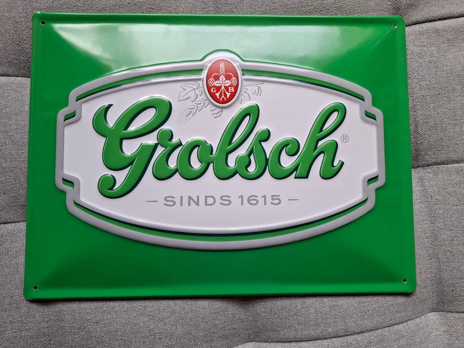 Grolsch Wandbord - 30 x 40 cm, Ophalen of Verzenden, Zo goed als nieuw, Reclamebord, Plaat of Schild, Grolsch