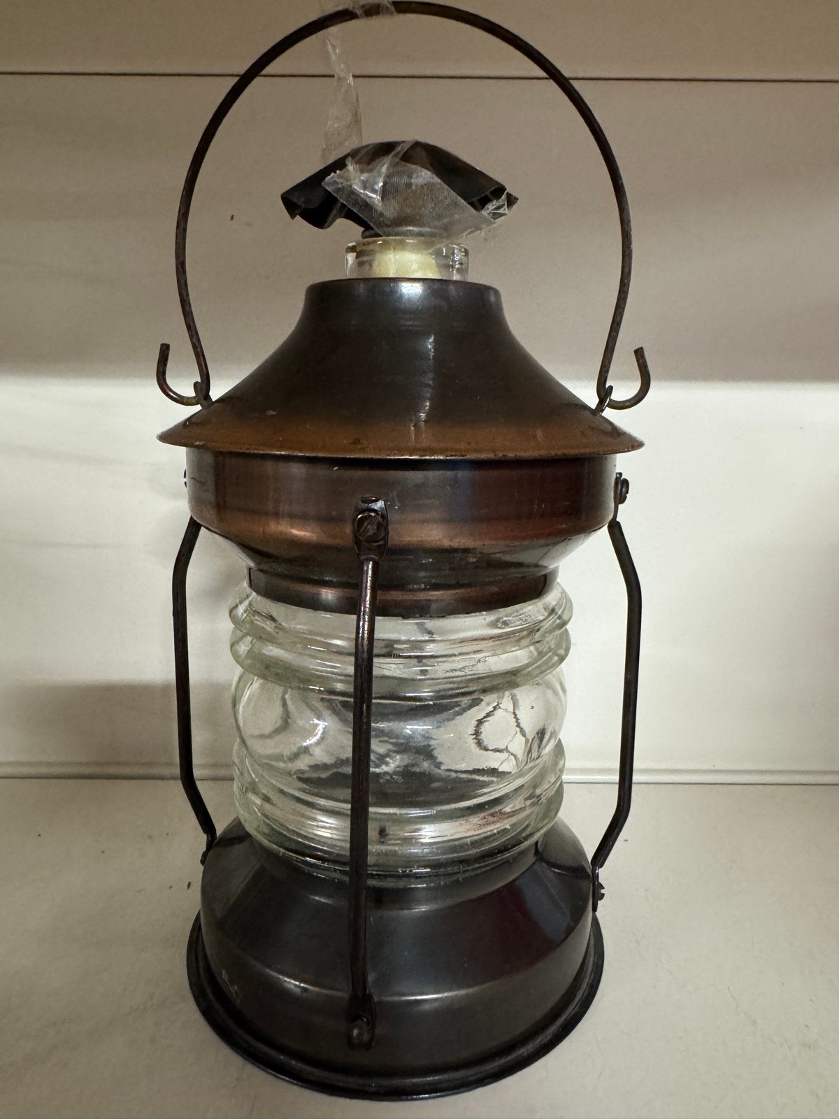 Vintage Koperen Scheepslamp / Olielamp - Decoratieve Verlich, Ophalen of Verzenden