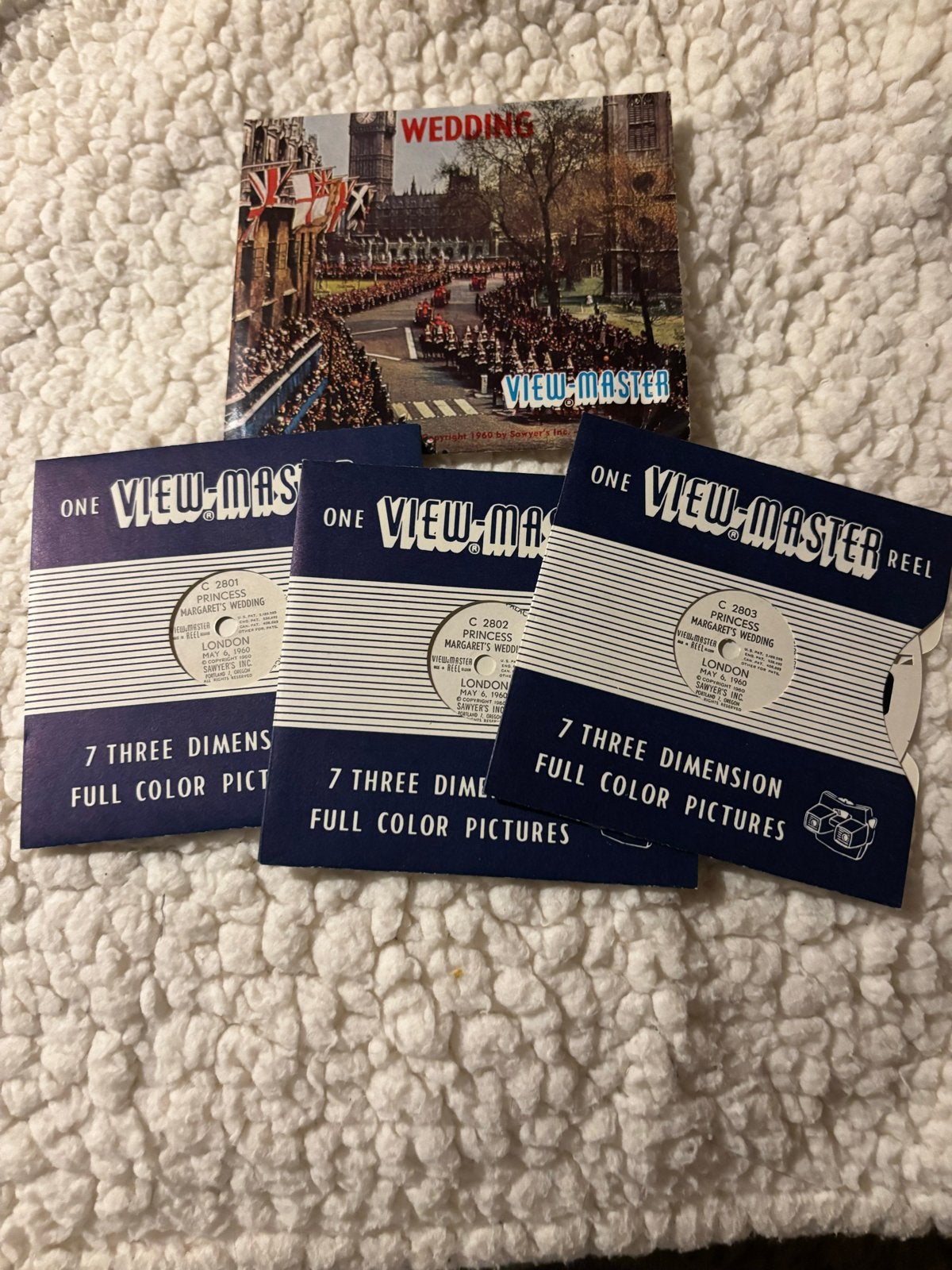 Vintage View-Master: Huwelijk Prinses Margaret (3 reels), Ophalen of Verzenden, Gebruikt