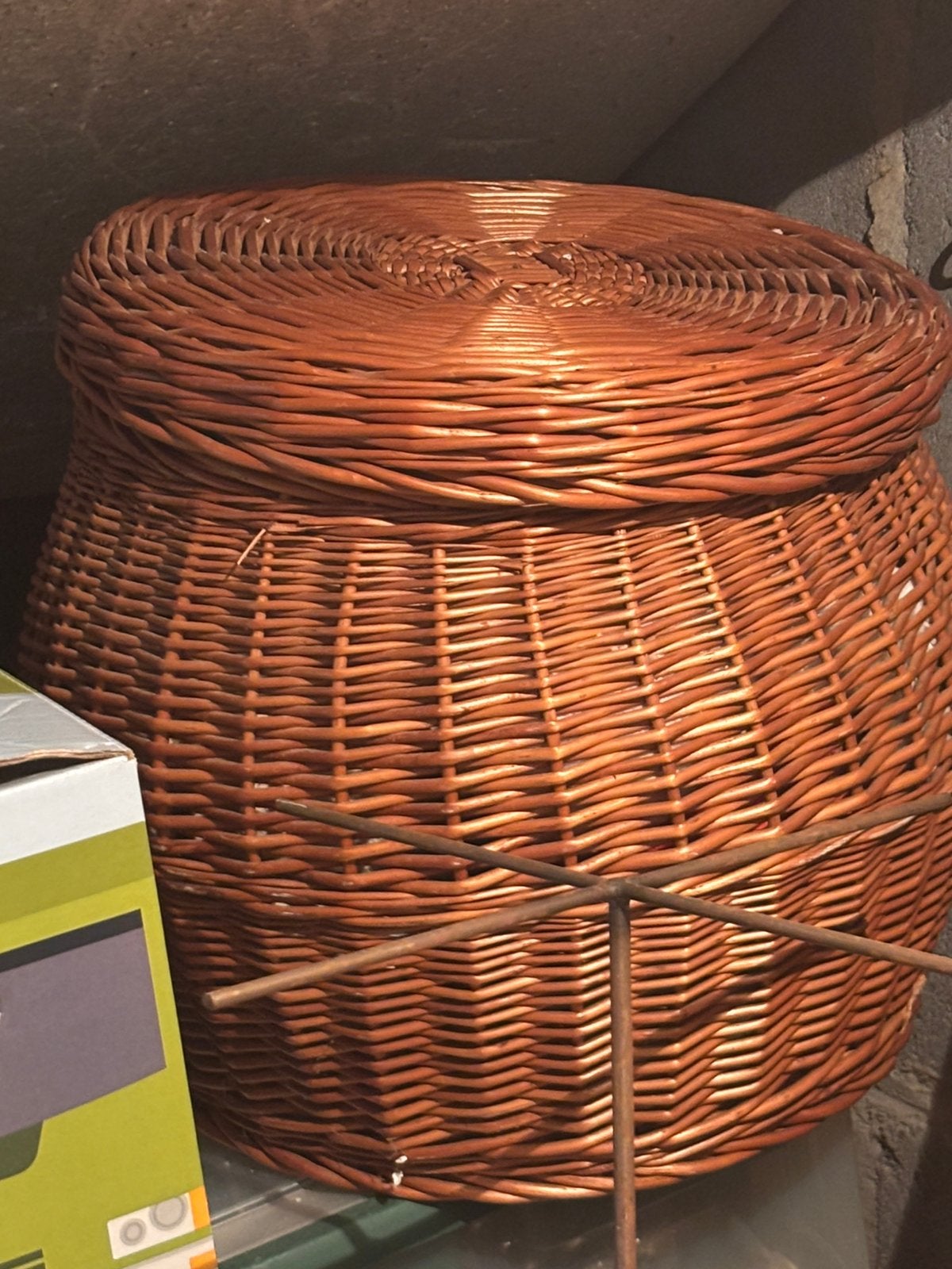 Mooie rotan opbergmand, Huis en Inrichting, Ophalen, Zo goed als nieuw, Rond, Riet