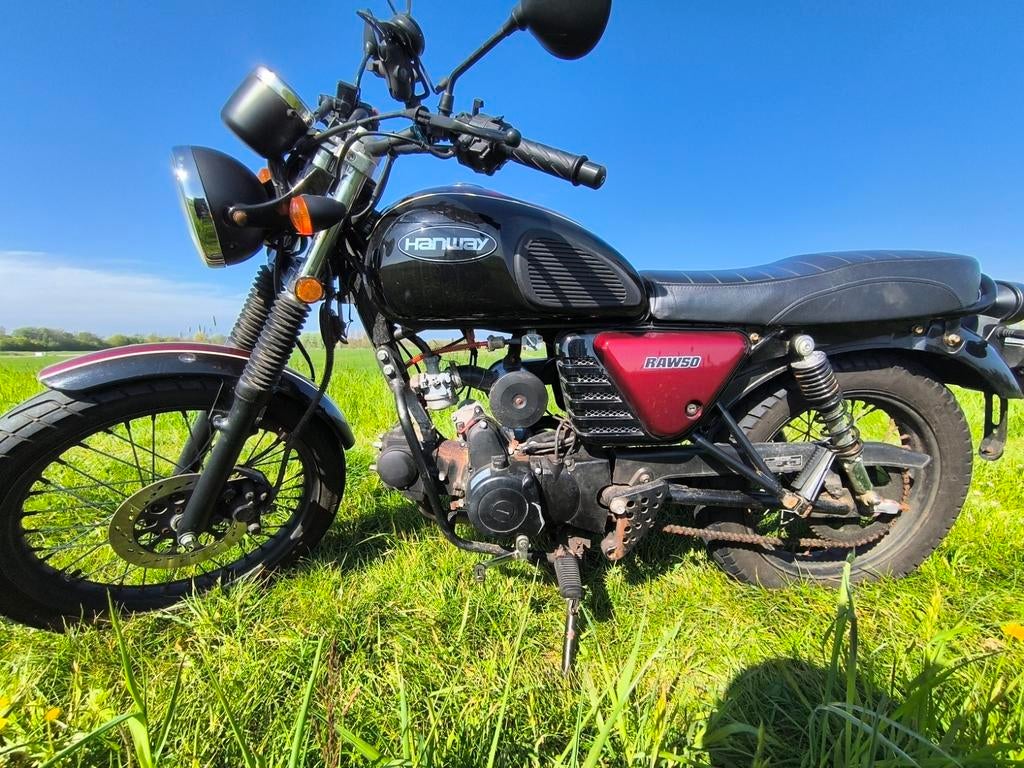 Hanway Raw 50 - Klassieke 50cc motorfiets, Fietsen en Brommers, Brommers | Crossbrommers, Ophalen