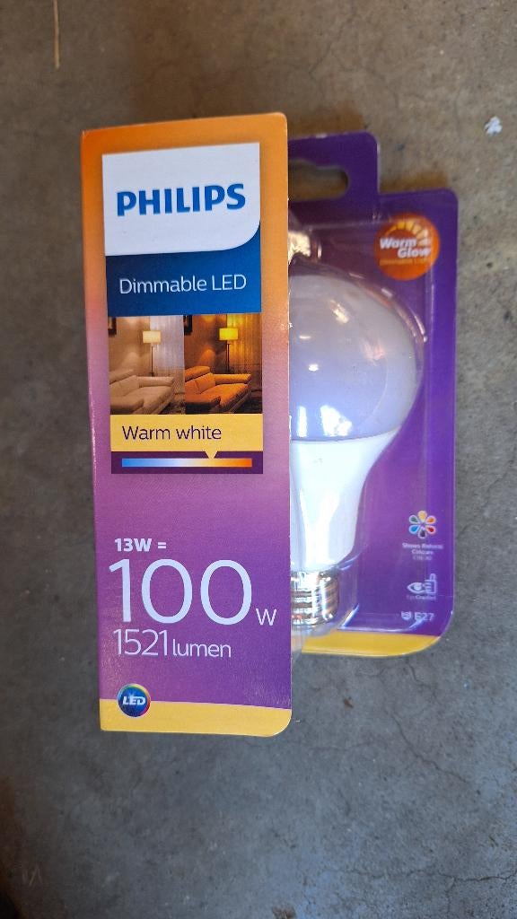 69x Philips Ledlamp Led Dimbaar! E27 Peer losse lamp., Led-lamp, ., 60 watt of meer, Nieuw