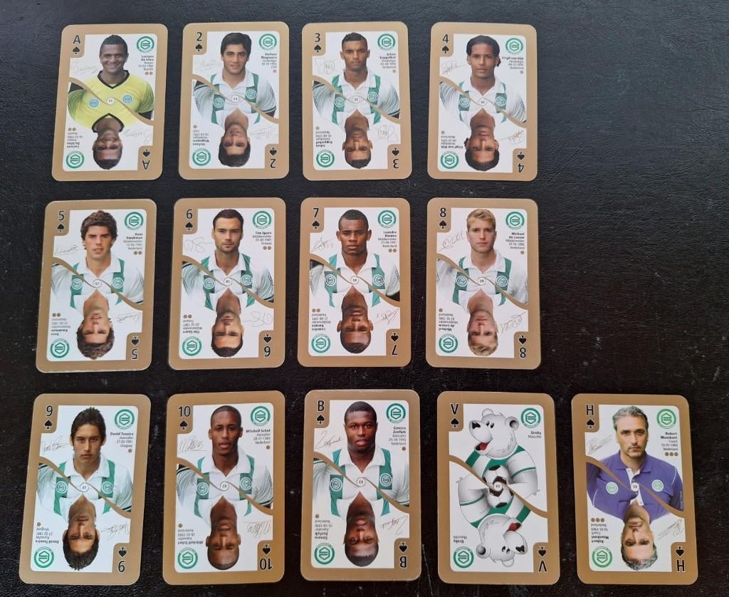 Complete set speelkaarten FC Groningen 2012-13, Verzamelen, Sportartikelen en Voetbal, Zo goed als nieuw, Poster, Plaatje of Sticker