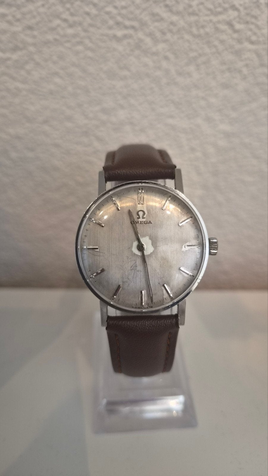 Omega uit 1962 - Loopt goed, 32mm diameter, Sieraden, Tassen en Uiterlijk, Horloges | Antiek, Staal, Met bandje, Polshorloge, Omega