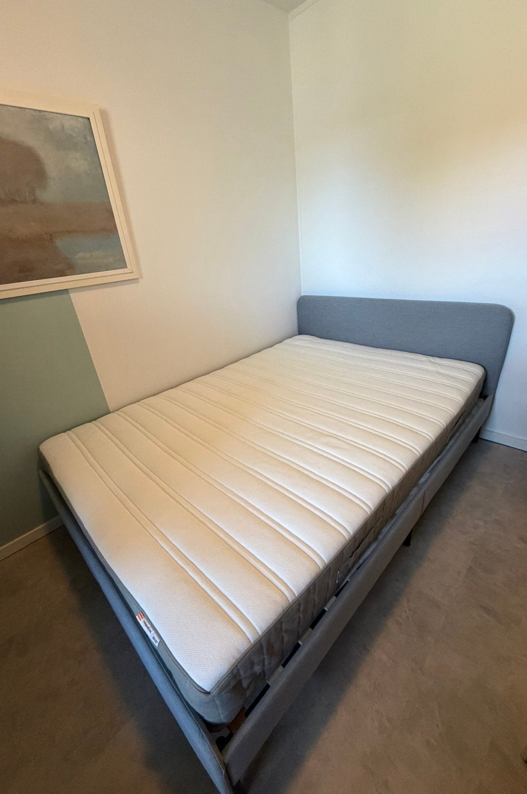 IKEA Slattum bed + Hamarvik matras 140x200 cm, Huis en Inrichting, Slaapkamer | Bedden, Ophalen, Gebruikt, Tweepersoons, 140 cm