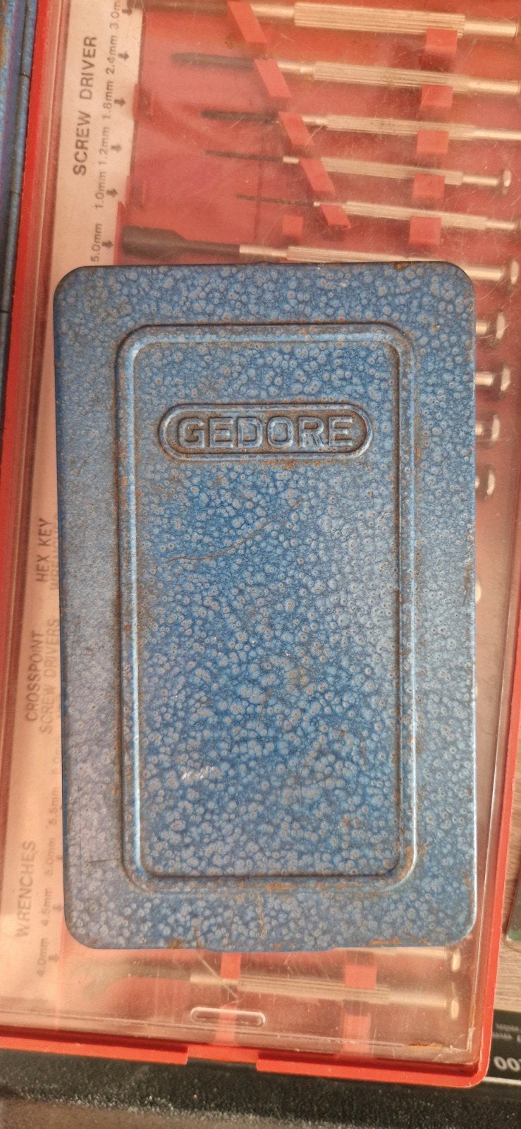 Vintage Gedore Beitelset in metalen kistje, Doe-het-zelf en Verbouw, Gereedschap | Handgereedschap, Ophalen of Verzenden, Gebruikt